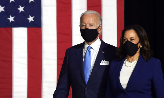 El candidato Biden y Kamala Harris